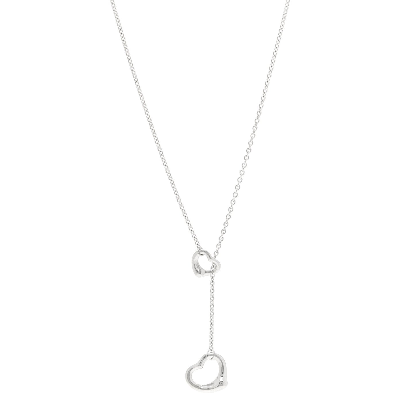 Sterling Silver Elsa Peretti Open Heart Lariat Necklace