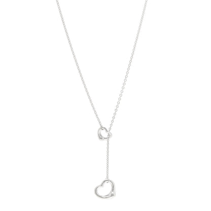 Tiffany Sterling Silver Elsa Peretti Open Heart Lariat Necklace 1 of 6