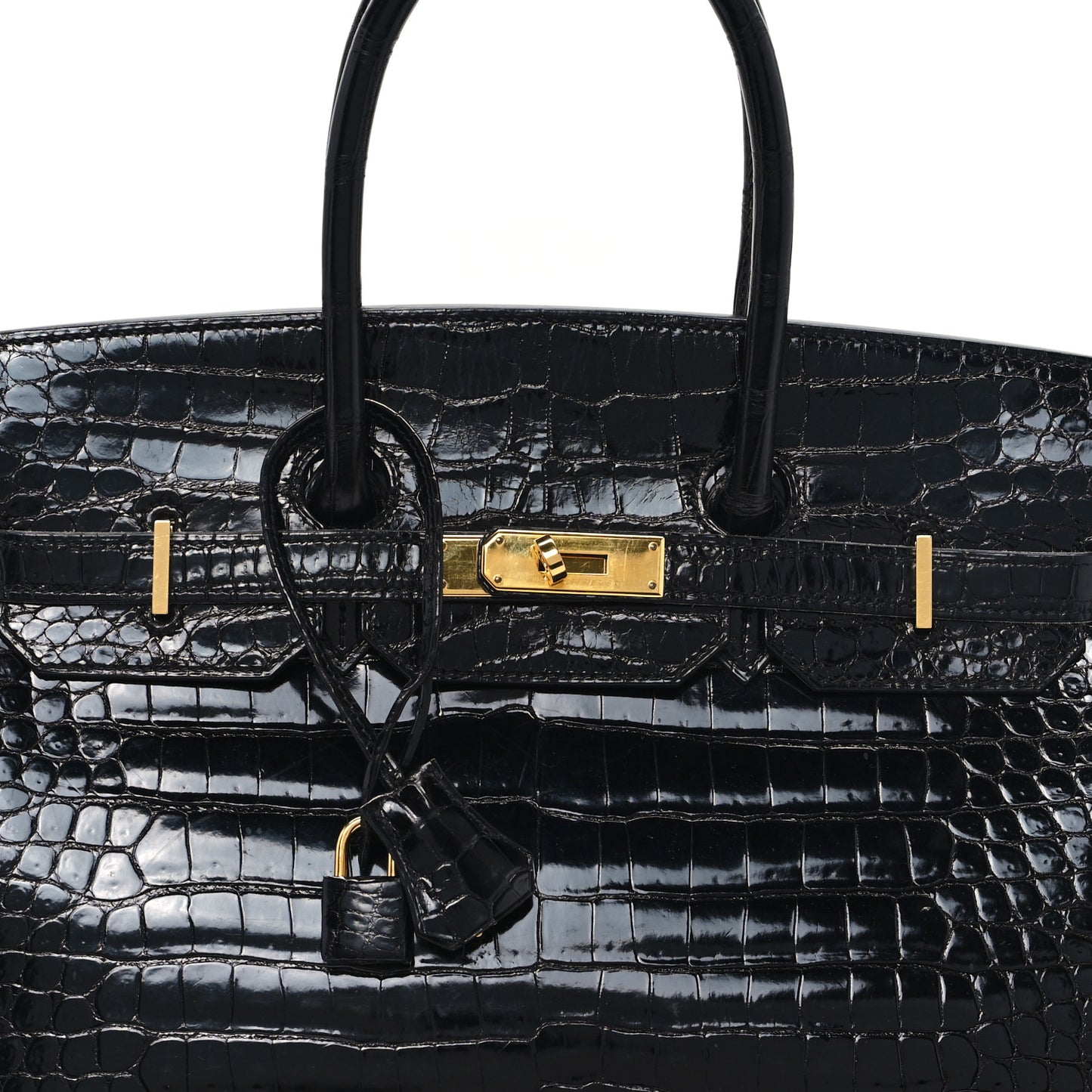 Shiny Porosus Crocodile Birkin 35 Black