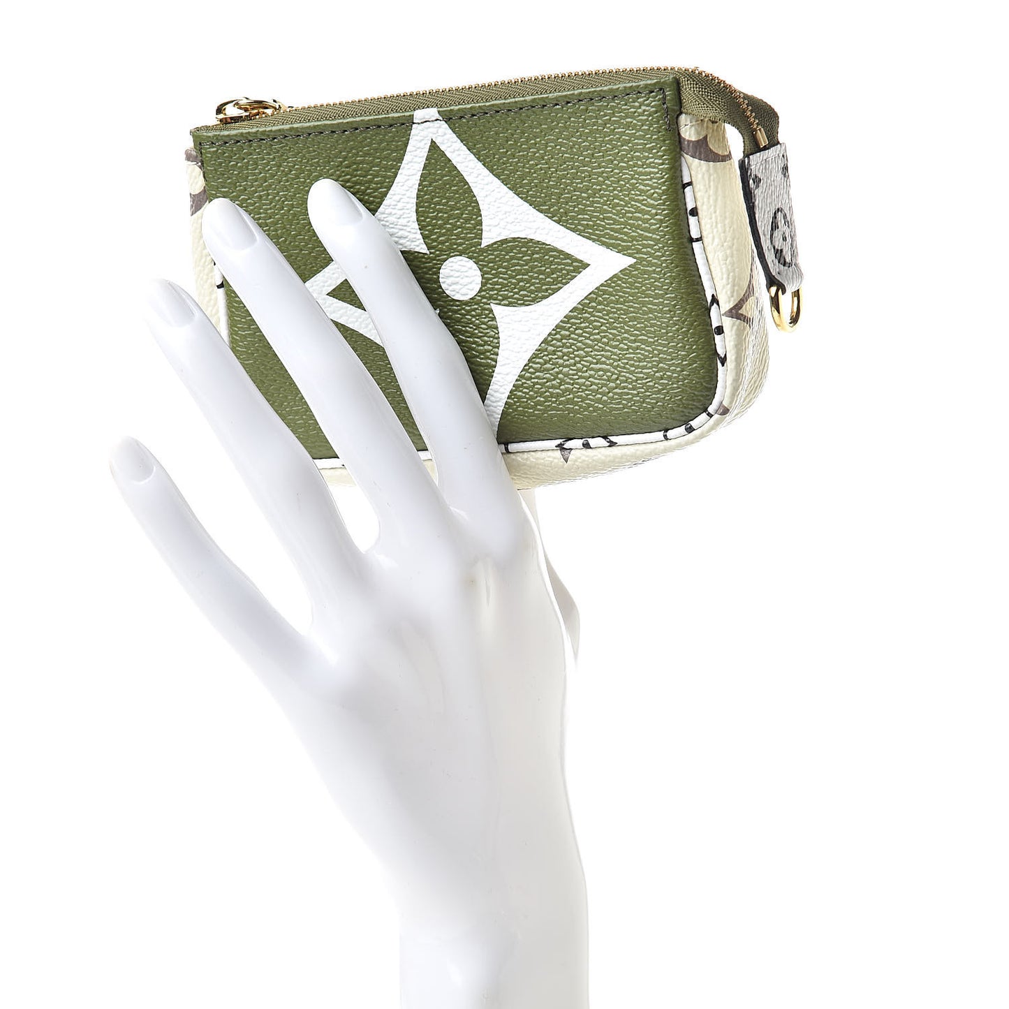 Monogram Giant Micro Pochette Accessories Kaki White