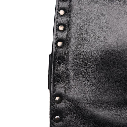 Valentino Garavani Vitello Rockstud Triple Zip Wristlet Pouch Black 10 of 10