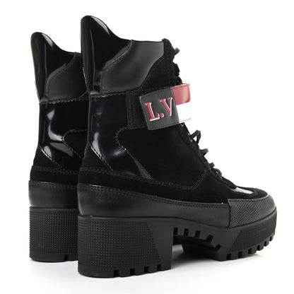 Louis Vuitton Suede Calfskin Laureate Platform Desert Boots 38 Black 4 of 11