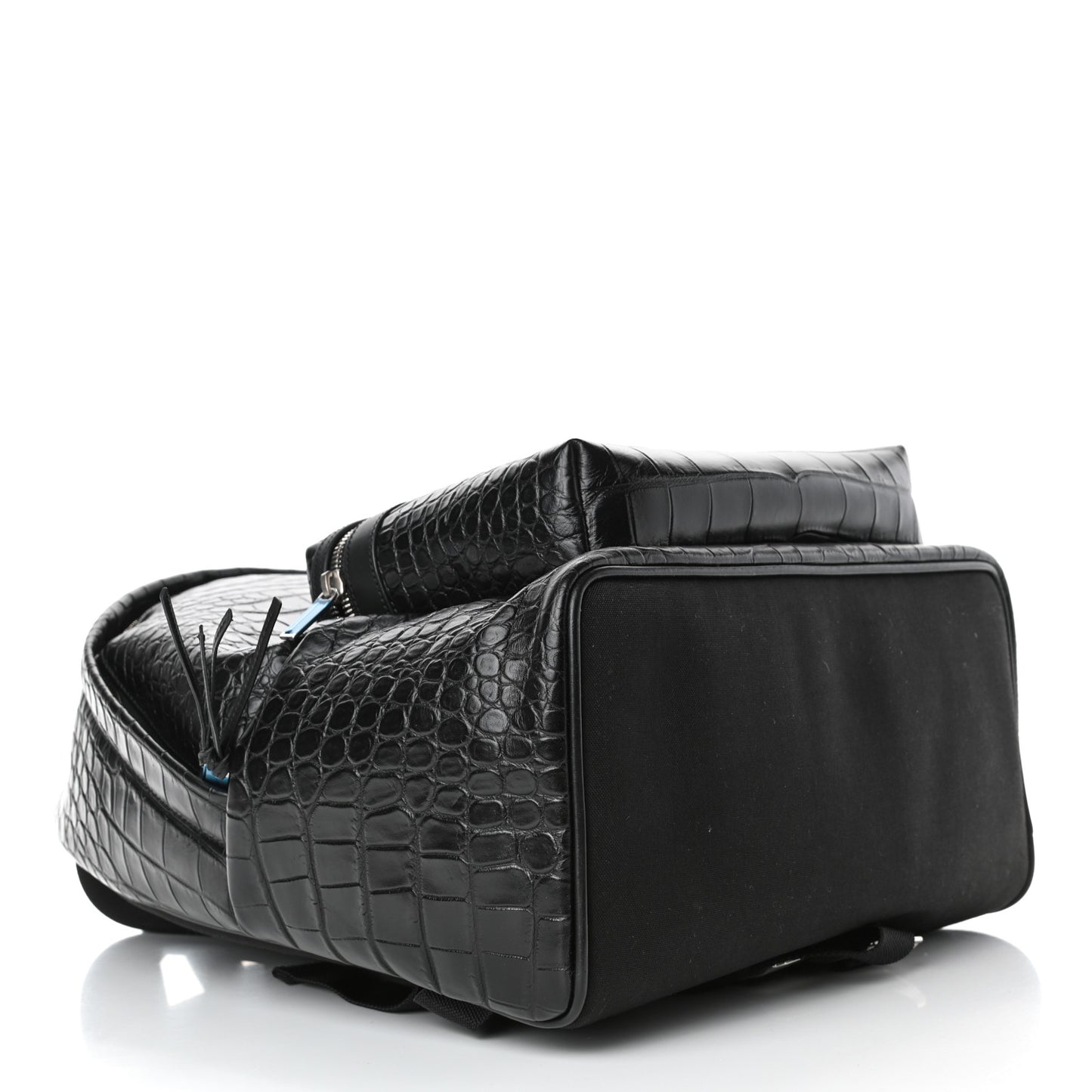Calfskin Crocodile Embossed City Backpack Black