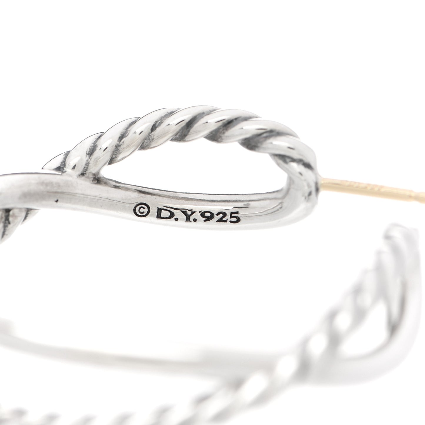 Sterling Silver Crossover Cable Hoop Earrings