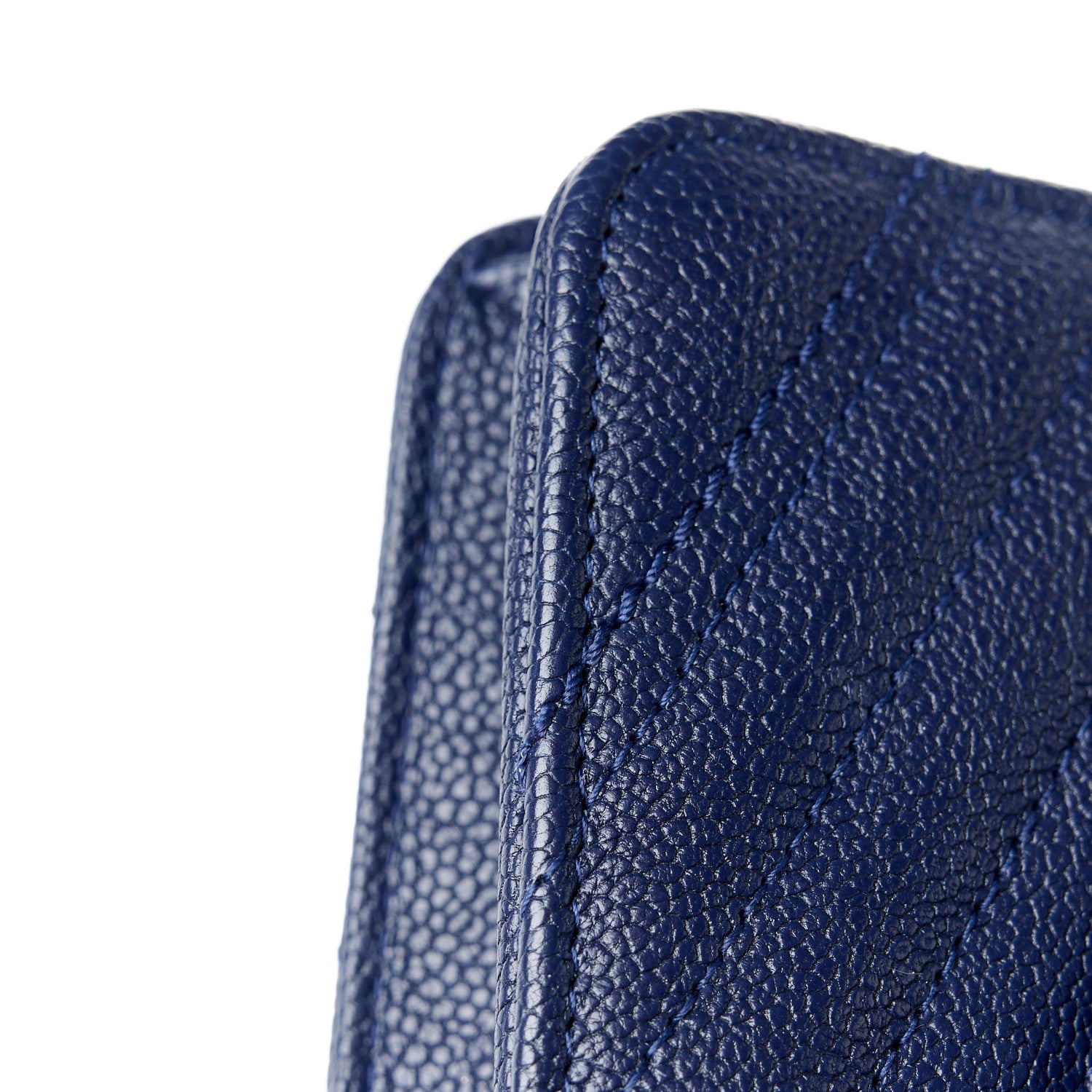 Chanel Goatskin Chevron Quilted Statement Wallet On Chain WOC Navy 12 of 13