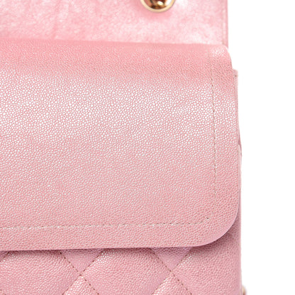 Chanel Iridescent Caviar Quilted Jumbo Double Flap Rose Pink 10 of 11
