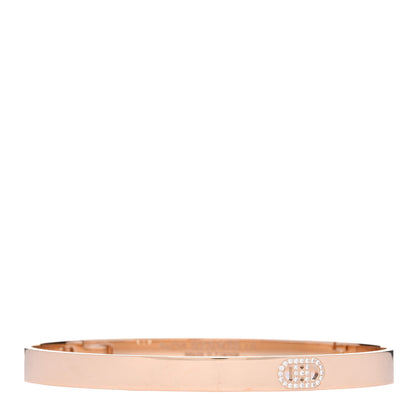 Hermes 18K Rose Gold Diamond PM H D'Ancre Bracelet LG 1 of 4