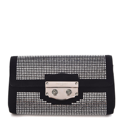 Saint Laurent Suede Crystal Clutch Black 1 of 9