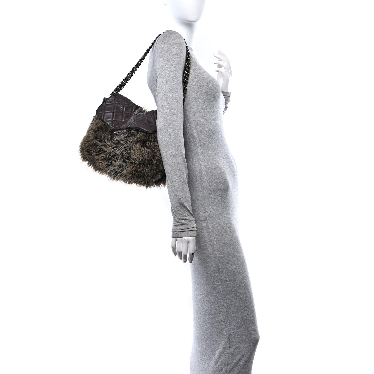 Chanel Lambskin Quilted Fantasy Fur Flap Brown 2 of 10