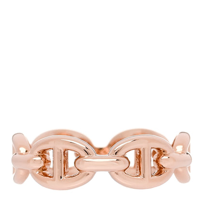 Hermes 18K Rose Gold PM Chaine d'Ancre Enchainee Ring 50 5.25 3 of 7