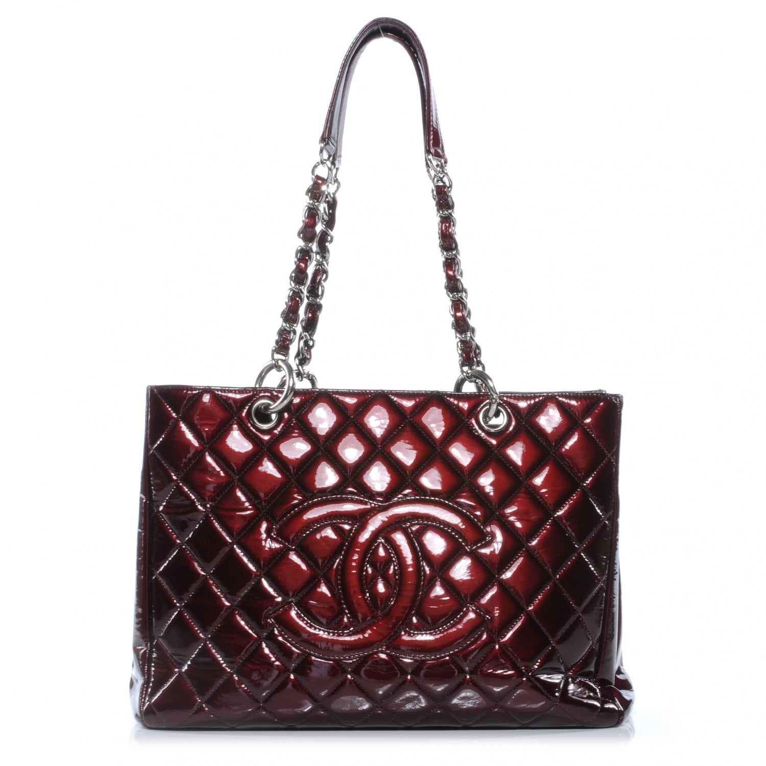 Chanel Patent Grand Shopping Tote GST Bordeaux 1 of 7