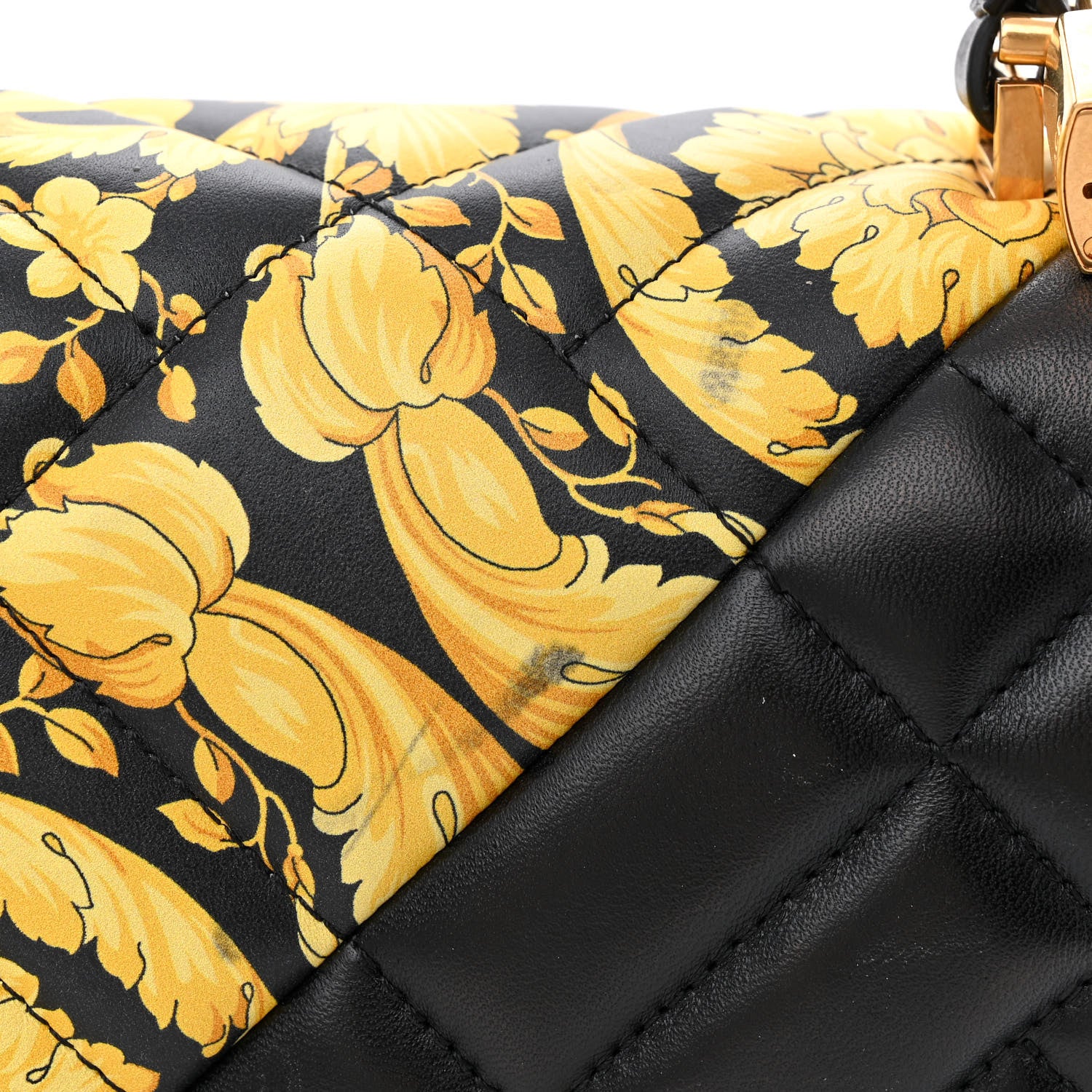 Versace Nappa Quilted Barocco Print Icon Shoulder Bag Black 11 of 13