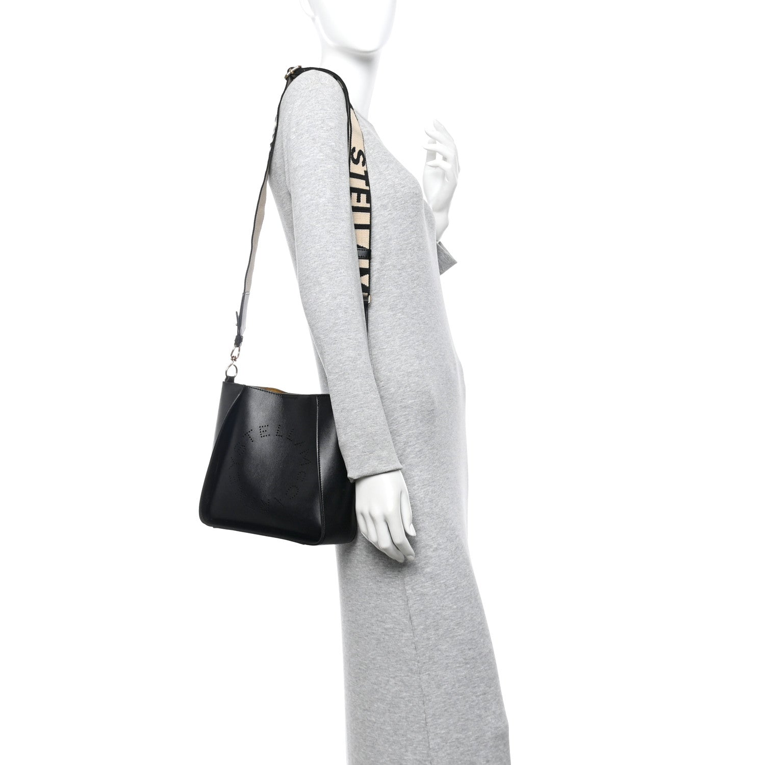 Stella McCartney Eco Alter Nappa Perforated Logo Mini Crossbody Black 2 of 11