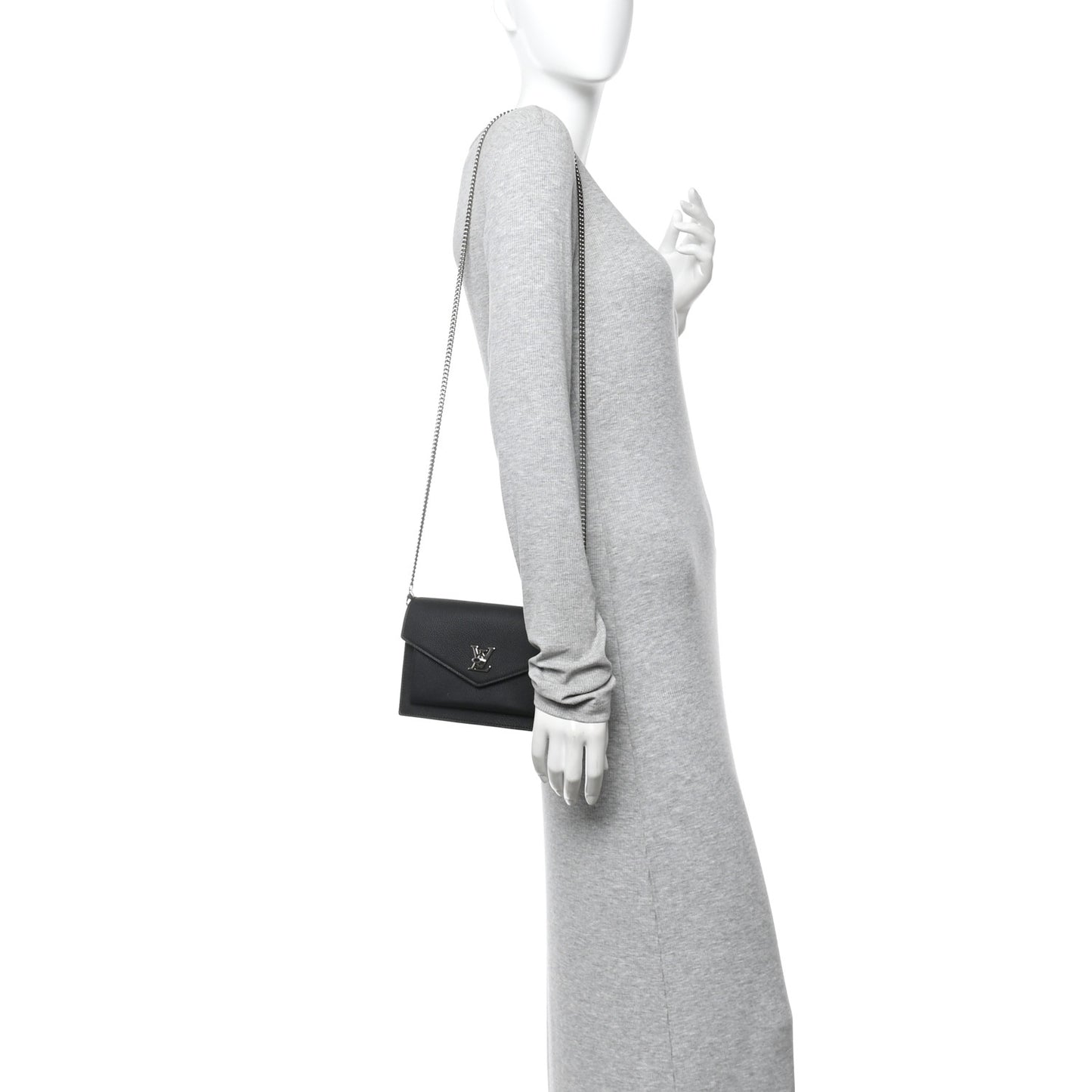 Soft Calfskin My Lockme Chain Pochette Black