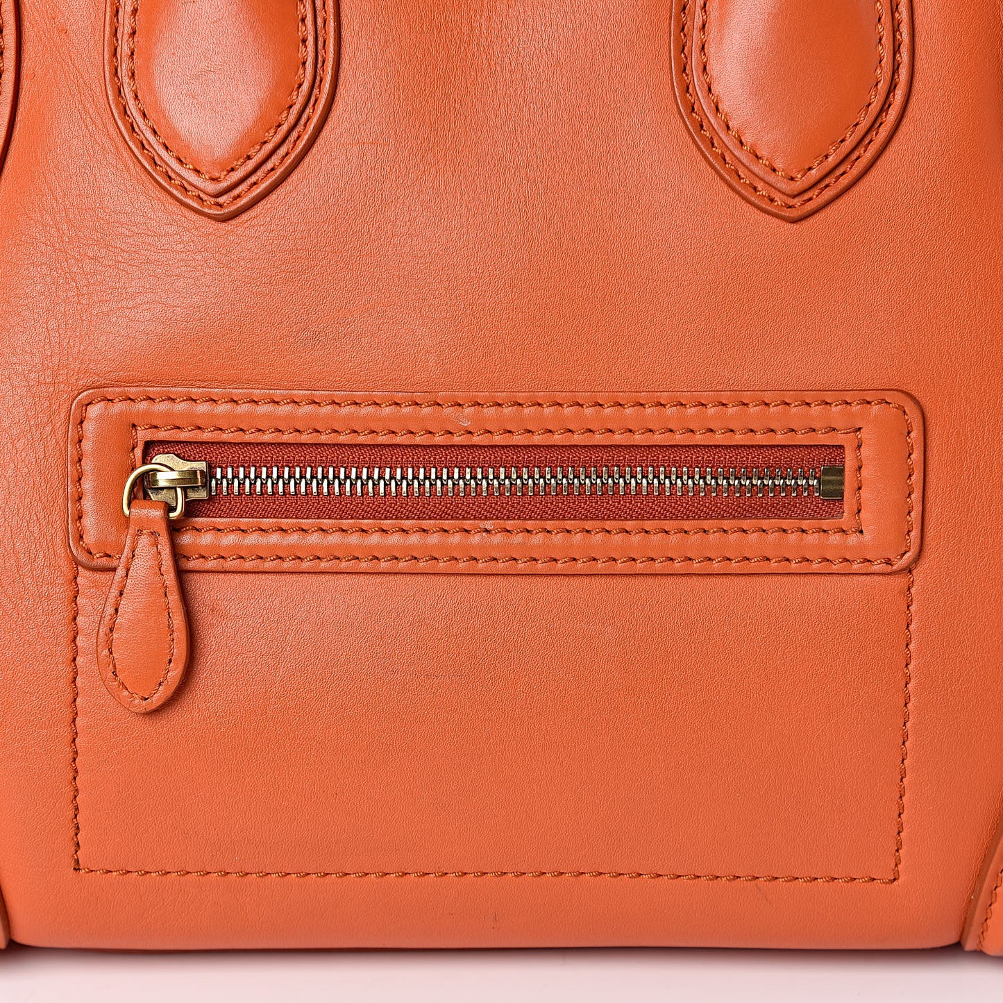 Smooth Calfskin Mini Luggage Bright Orange