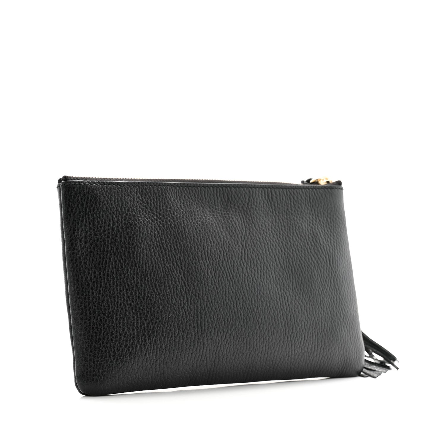 Calfskin Large Bamboo Clutch Black