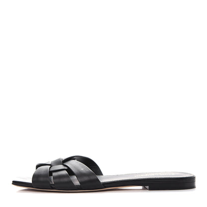 Saint Laurent Calfskin Nu Pied 05 Slide Sandals 37 Black 1 of 10