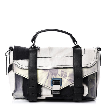 Proenza Schouler Canvas Tie Dye Tiny PS1 Satchel Black Lime 1 of 10