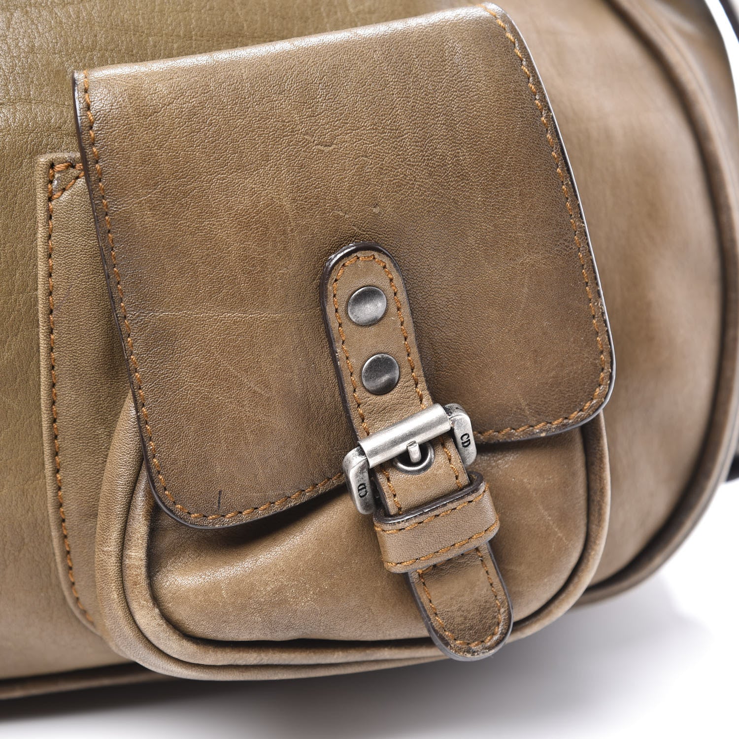 Christian Dior Calfskin Gaucho Double Saddle Bag Brown 7 of 12