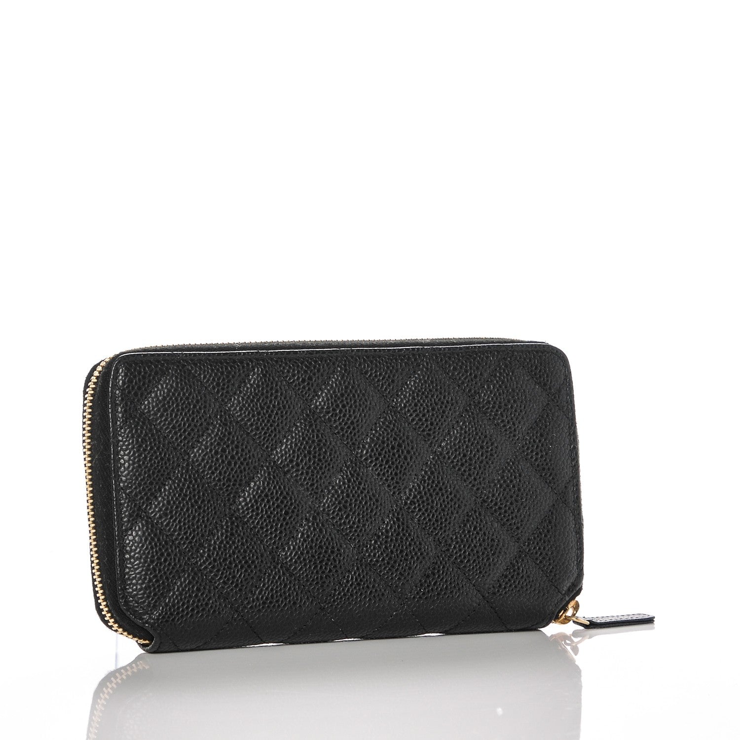 Chanel Caviar Quilted Large Gusset Zip Around Wallet Black 3 of 8