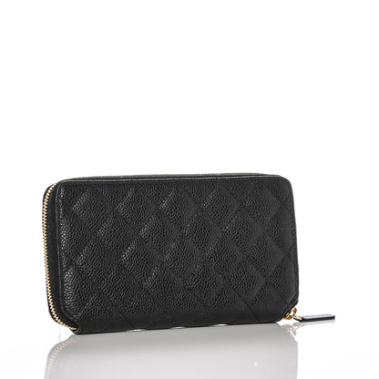 Chanel Caviar Quilted Large Gusset Zip Around Wallet Black 3 of 8