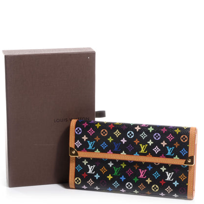 Louis Vuitton Monogram Multicolor Porte Tresor International Wallet Black 5 of 8