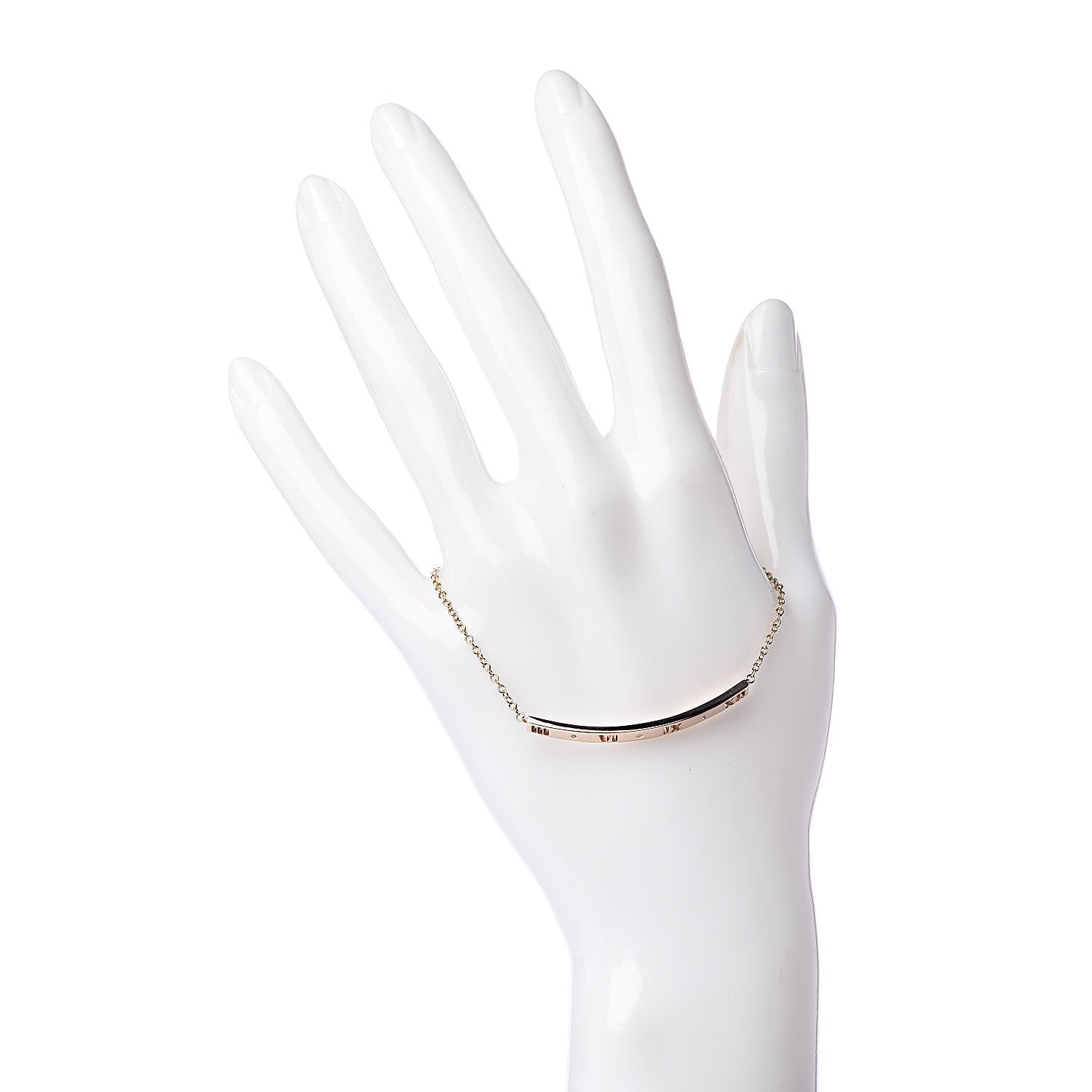 Tiffany 18K Rose Gold Diamond Atlas Bar Pierced Bracelet 2 of 4