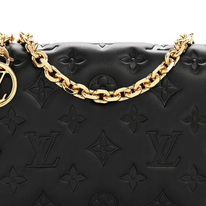 Louis Vuitton Lambskin Embossed Monogram Pochette Coussin Black 7 of 11