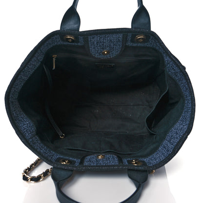 Chanel Lurex Boucle Medium Deauville Tote Blue 5 of 10