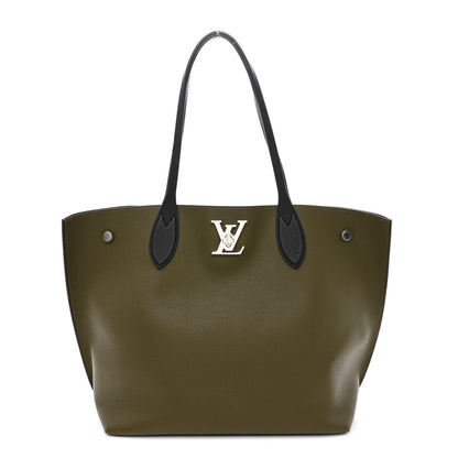 Louis Vuitton Calfskin Lockme Go Tote Green Toffee 1 of 10