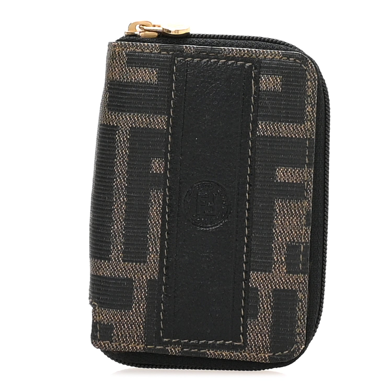 Fendi Zucca Spalmati Vitello Elite 12 Key Holder Tobacco 1776417