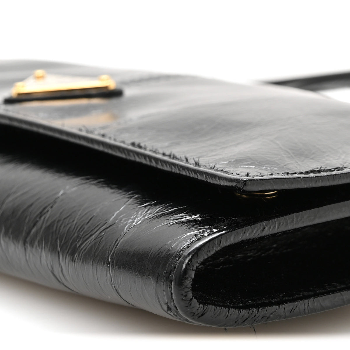 Soft Lux Calfskin Triangle Wallet With Strap Black