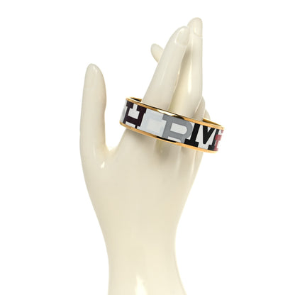 Hermes Enamel Wide Printed Capitales Bracelet 65 2 of 5