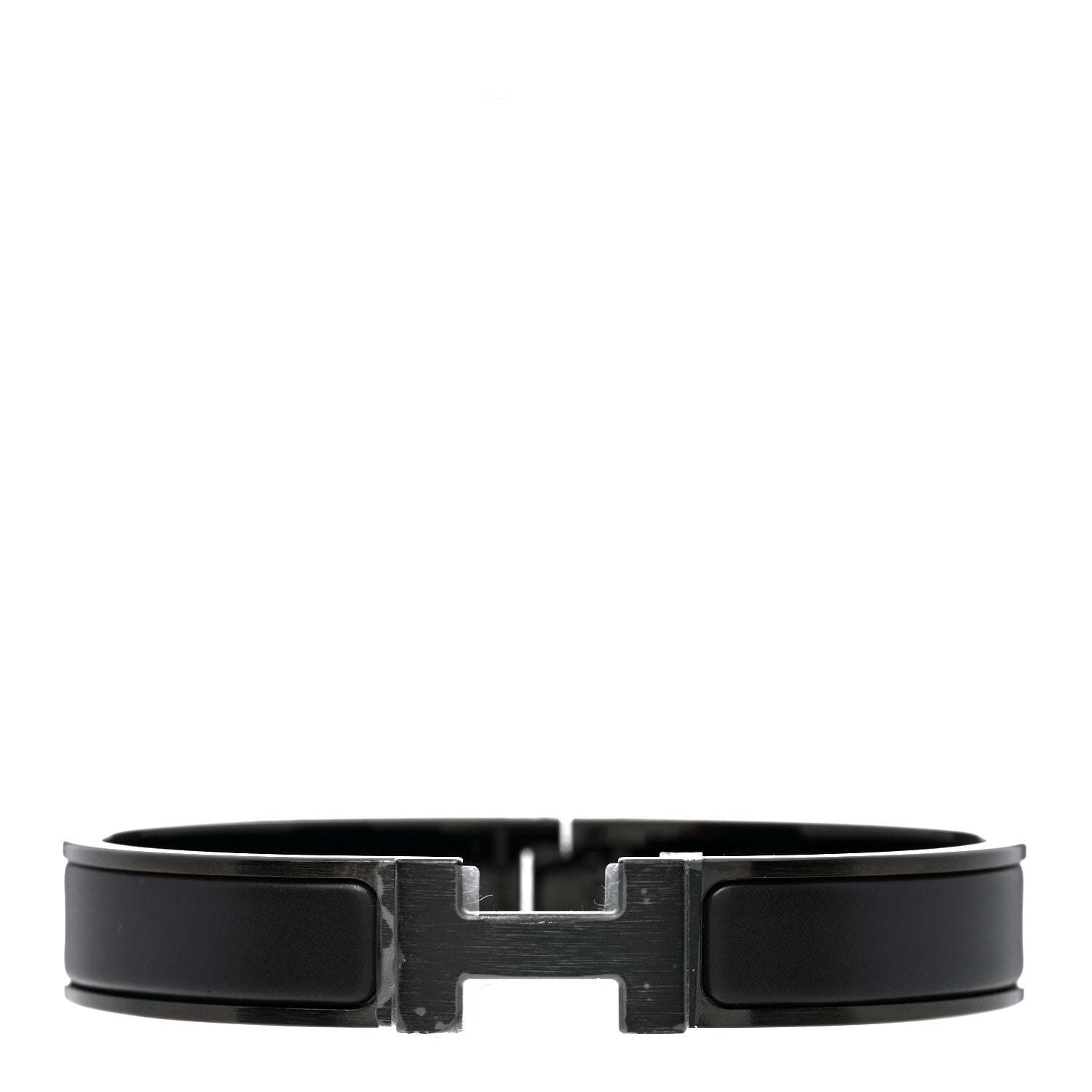 Hermes Matte Enamel Narrow Clic Clac HH Bracelet So Black 1 of 5