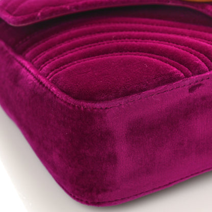 Gucci Velvet Matelasse Medium GG Marmont Shoulder Bag Fuchsia Violet Cyclamen 8 of 9
