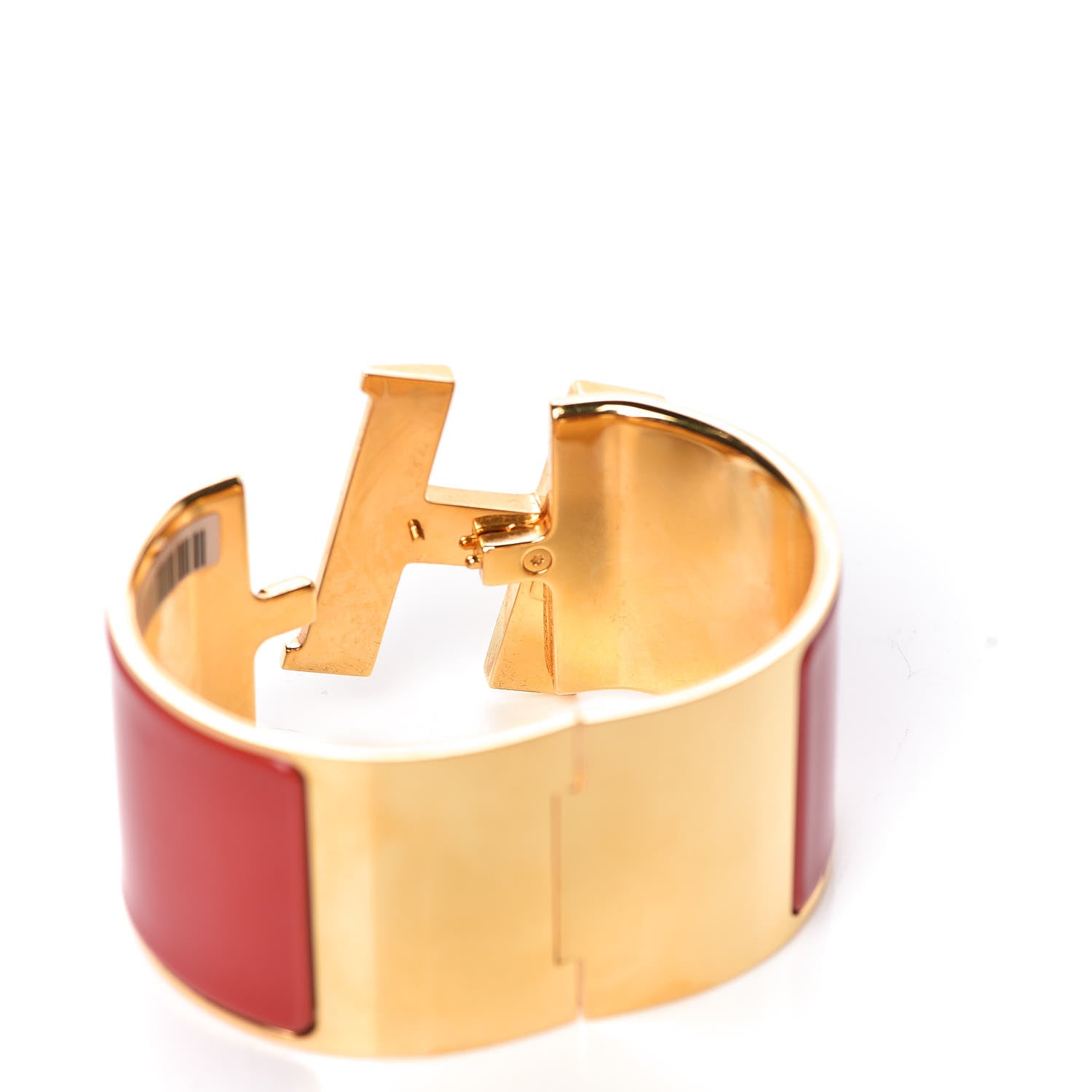 Hermes Enamel Clic Clac H Extra Wide Bracelet PM Rouge Amarante 4 of 6