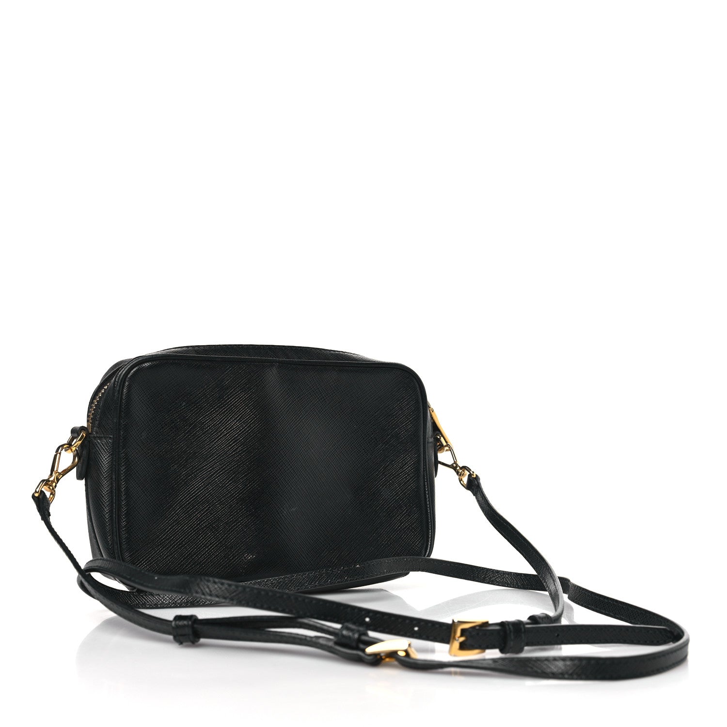 Prada Saffiano Mini Camera Crossbody Bag Black 3 of 9