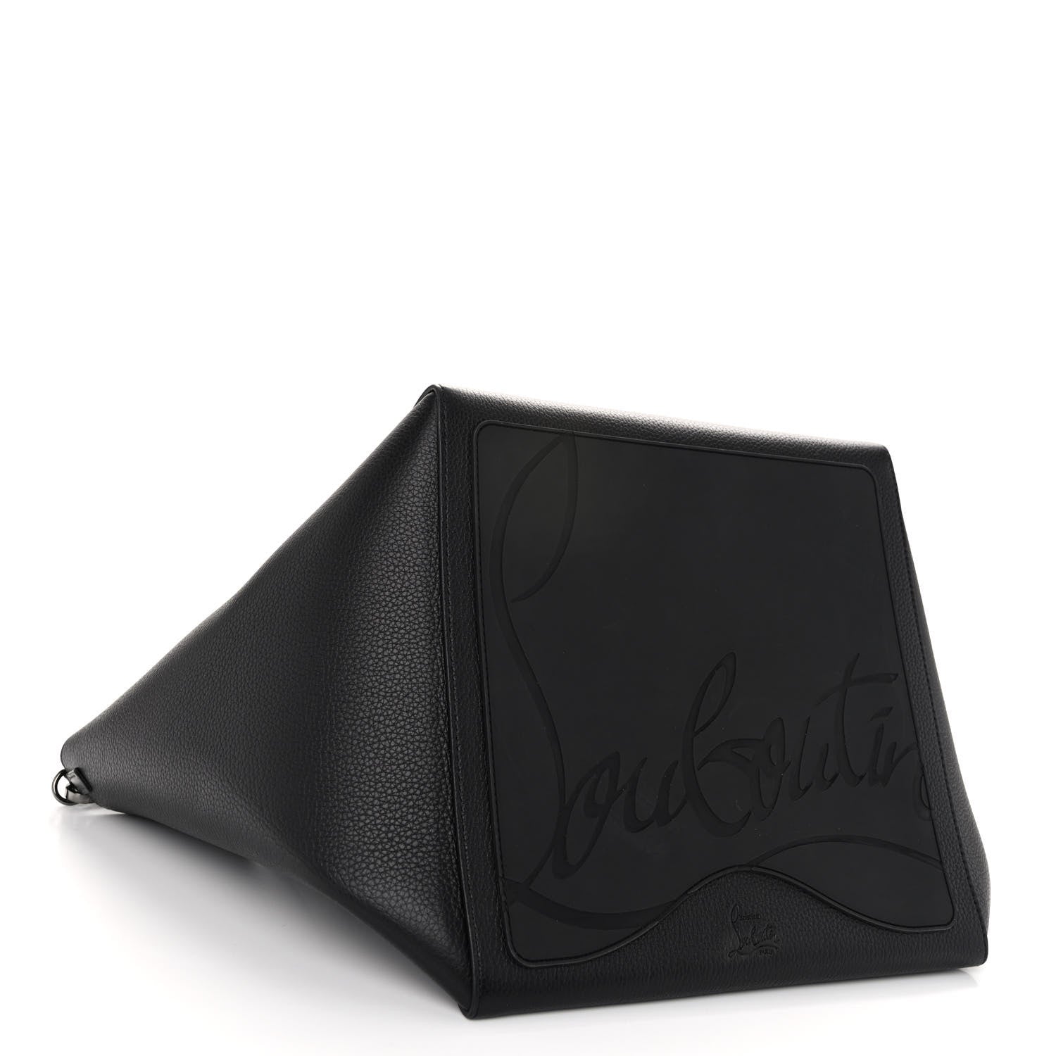 Christian Louboutin Calfskin Empire Spike Studded Small Cabachic Tote Black 4 of 9