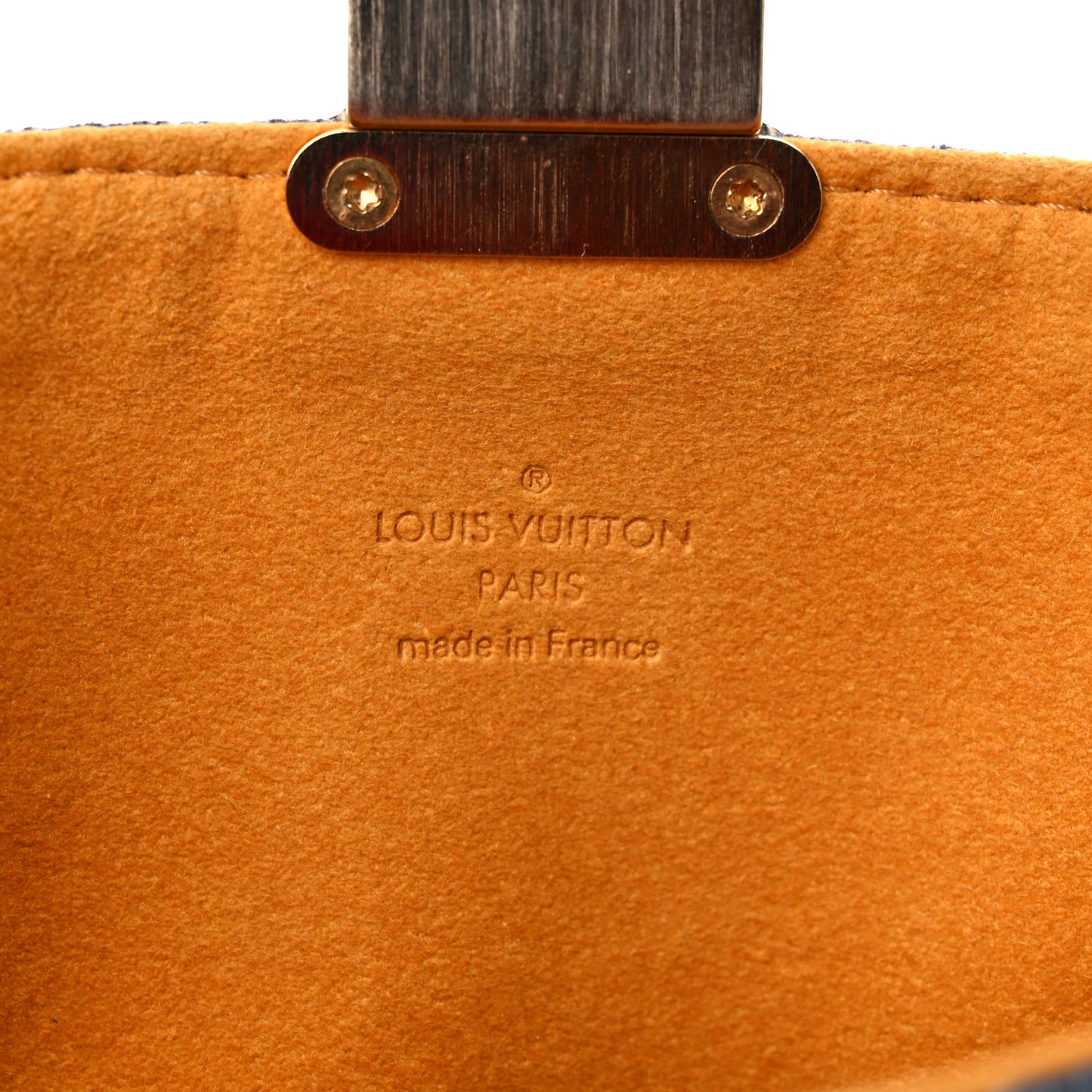 Monogram Denim Pochette Plat Clutch Blue