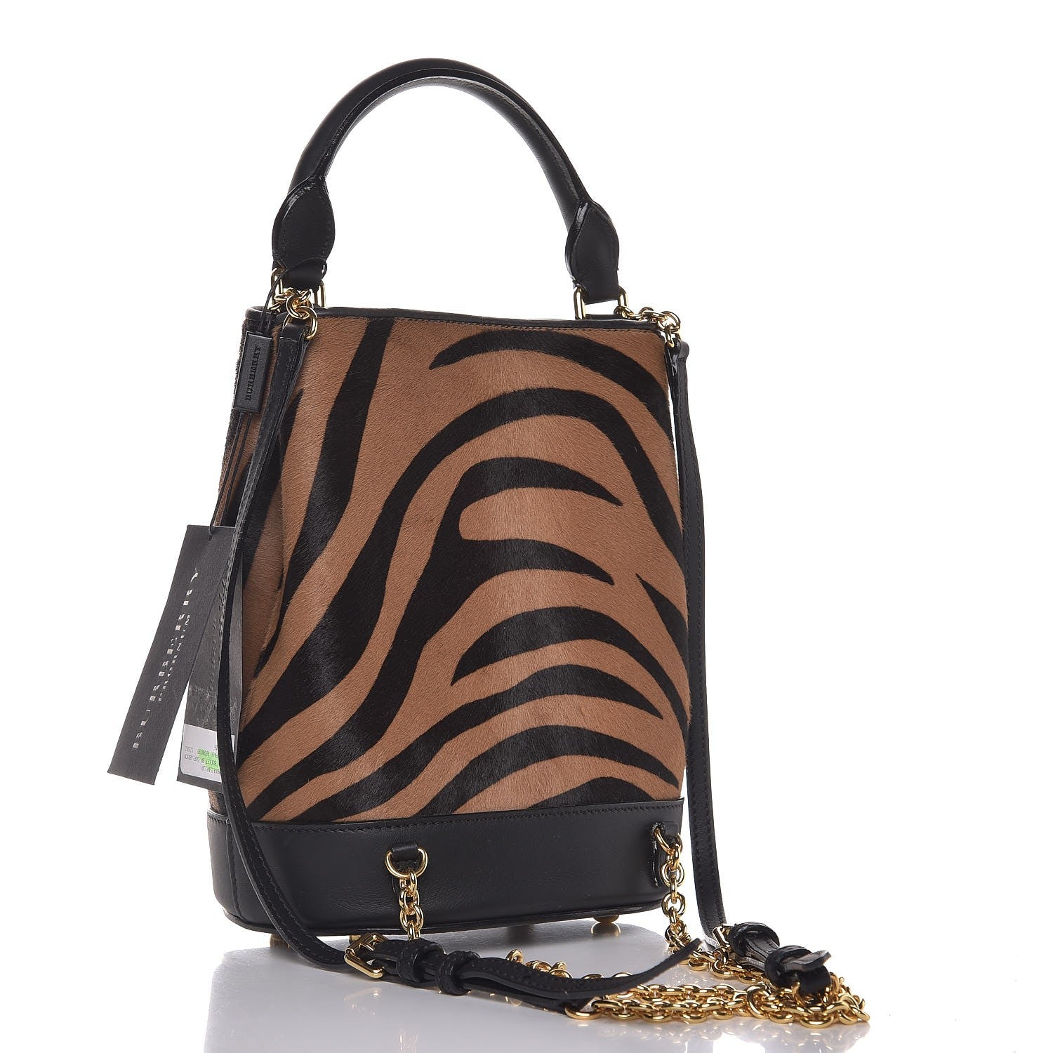 Burberry Calf Hair Small The Bucket Backpack Bag Pale Redwood 3 of 7