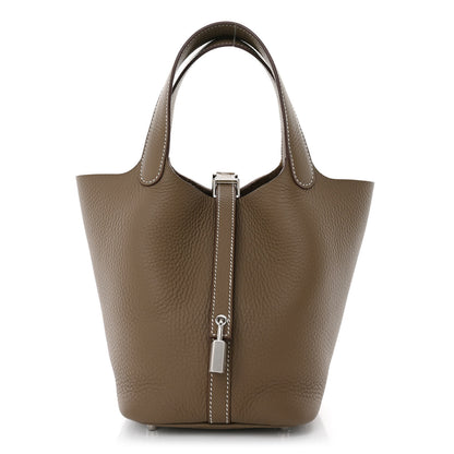 Hermes Taurillon Clemence Picotin Lock 18 PM Etoupe 1 of 10