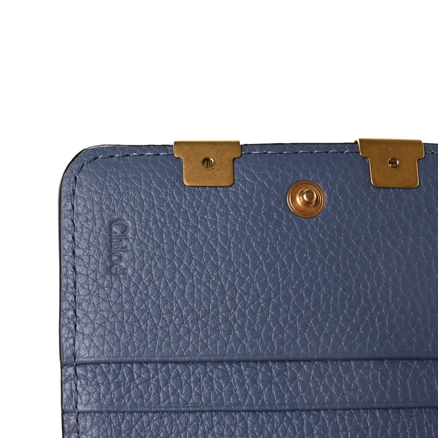Grained Calfskin Marcie Compact Wallet Royal Navy