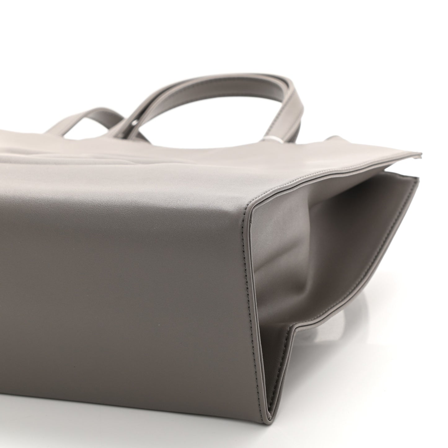Vegan Leather Medium Shopping Bag Grey