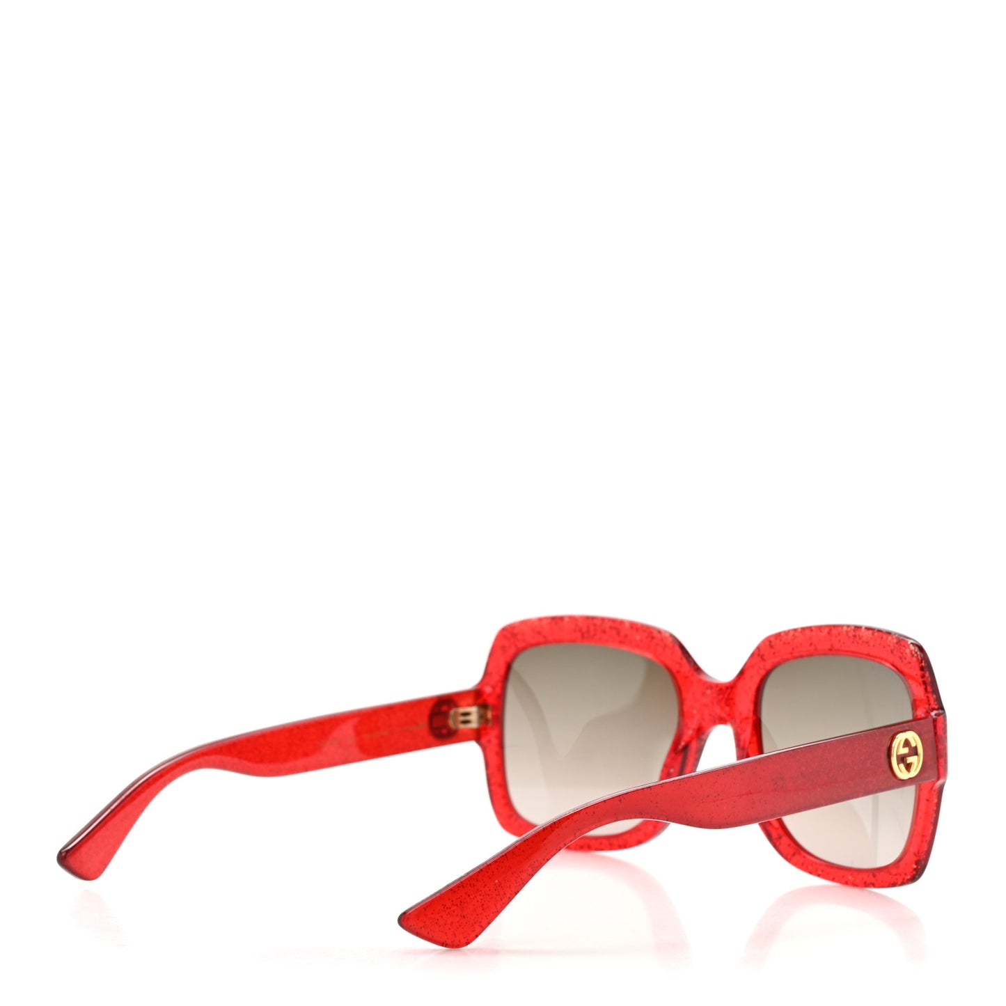 Acetate Square Frame Sunglasses GG0036S Glitter Red