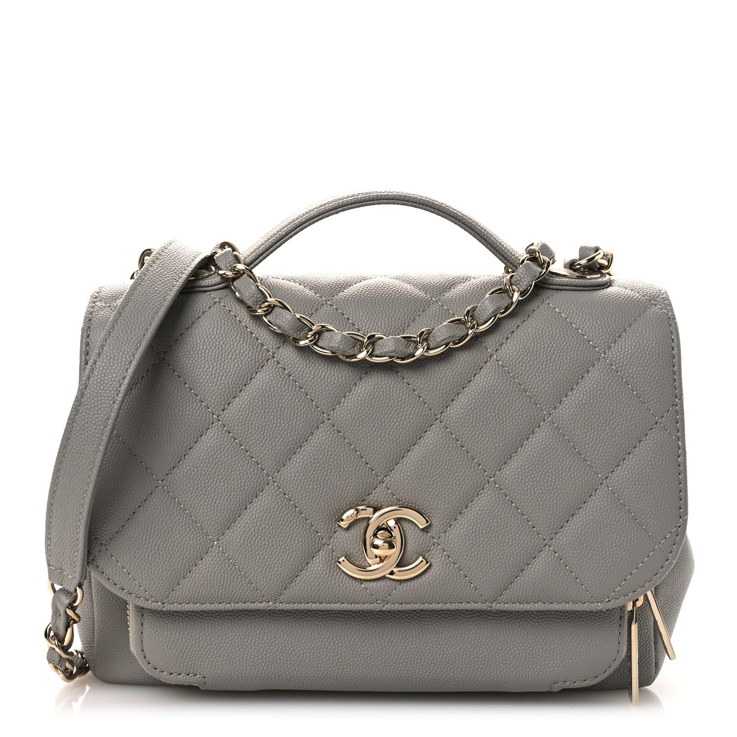 Chanel Caviar Quilted Medium Business Affinity Flap Grey 1 of 13