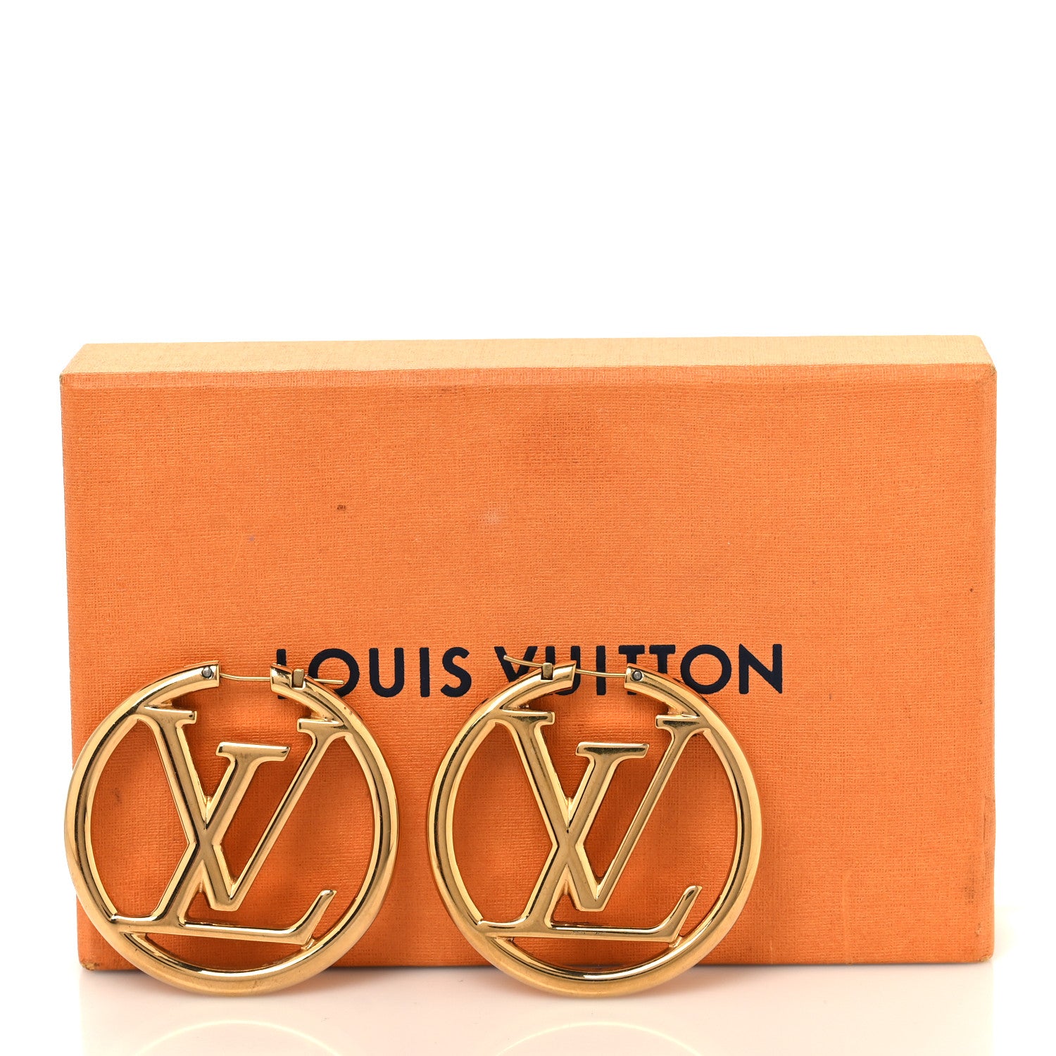 Louis Vuitton Metal Louise Hoop Earrings Gold 5 of 5