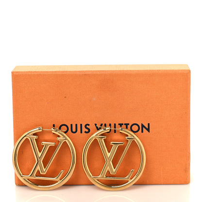 Louis Vuitton Metal Louise Hoop Earrings Gold 5 of 5