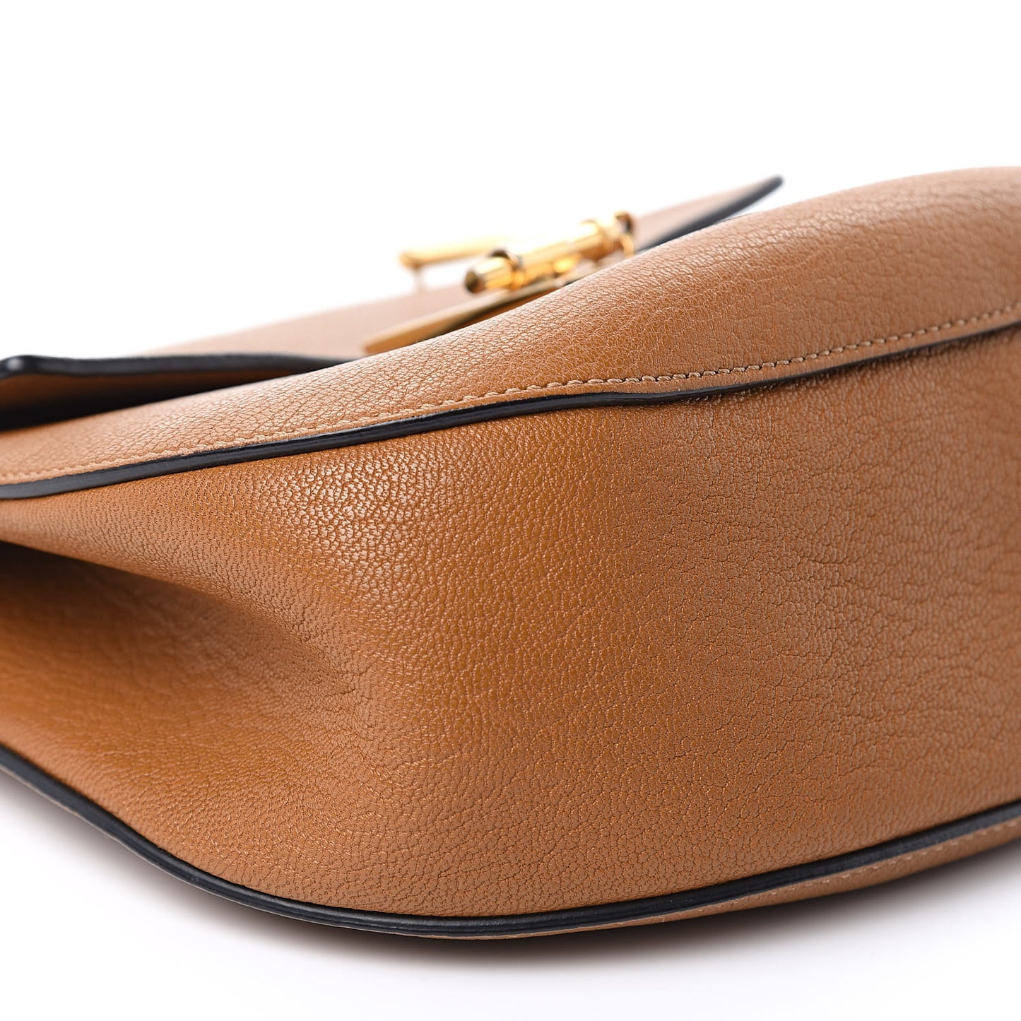 Grained Lambskin Drew Shoulder Bag Caramel