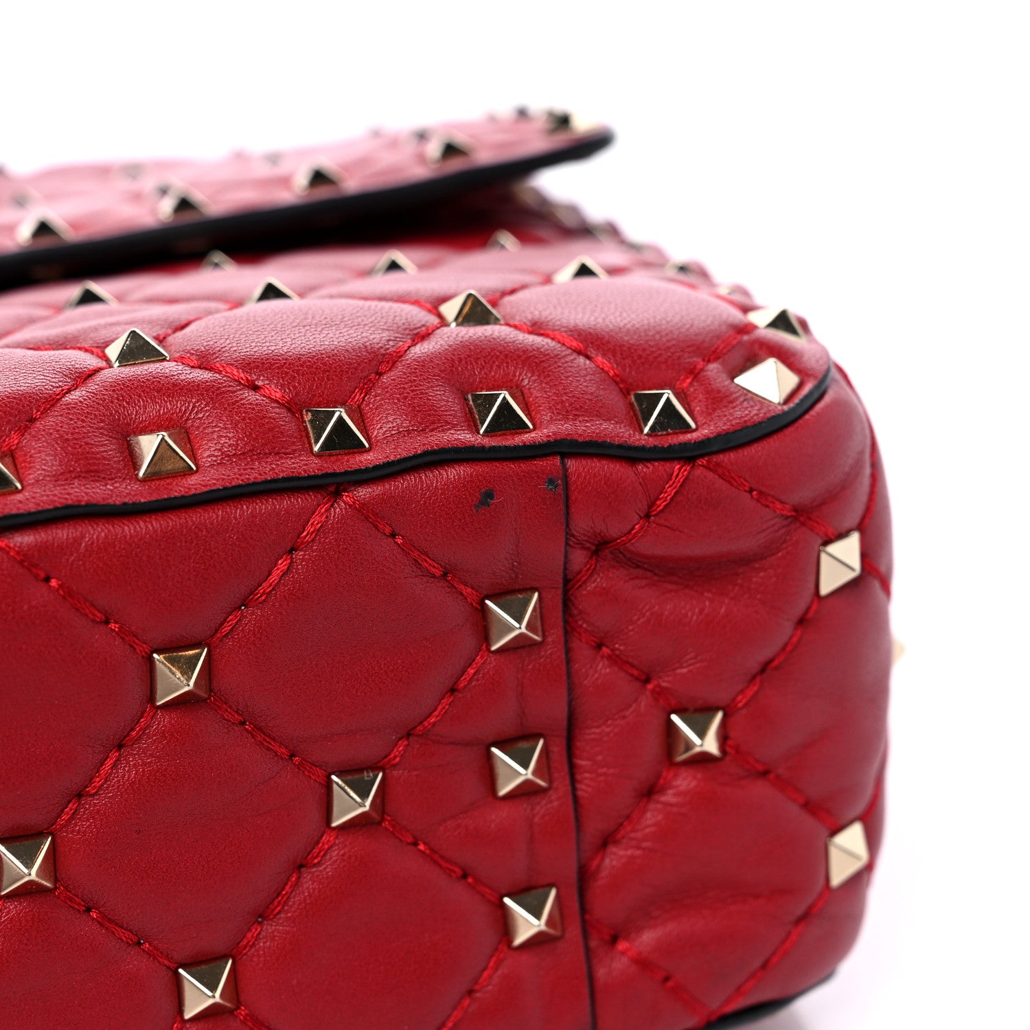 Valentino Garavani Nappa Medium Rockstud Spike Shoulder Bag Rosso Valentino 9 of 10