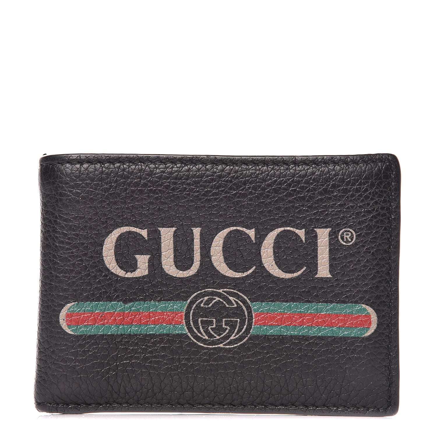 Gucci Cripto Calfskin Logo Bi-Fold Short Wallet Black Grege 1 of 12